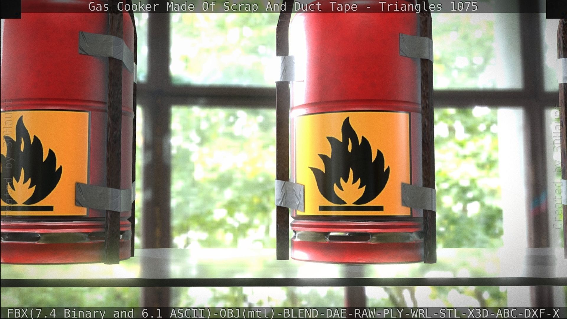 Gas Cooker Made Of Scrap And Duct Tape Low-poly 3D model_157