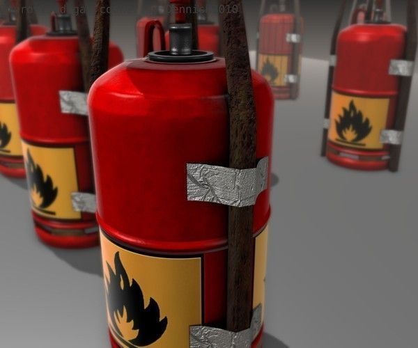 Gas Cooker Made Of Scrap And Duct Tape Low-poly 3D model_11