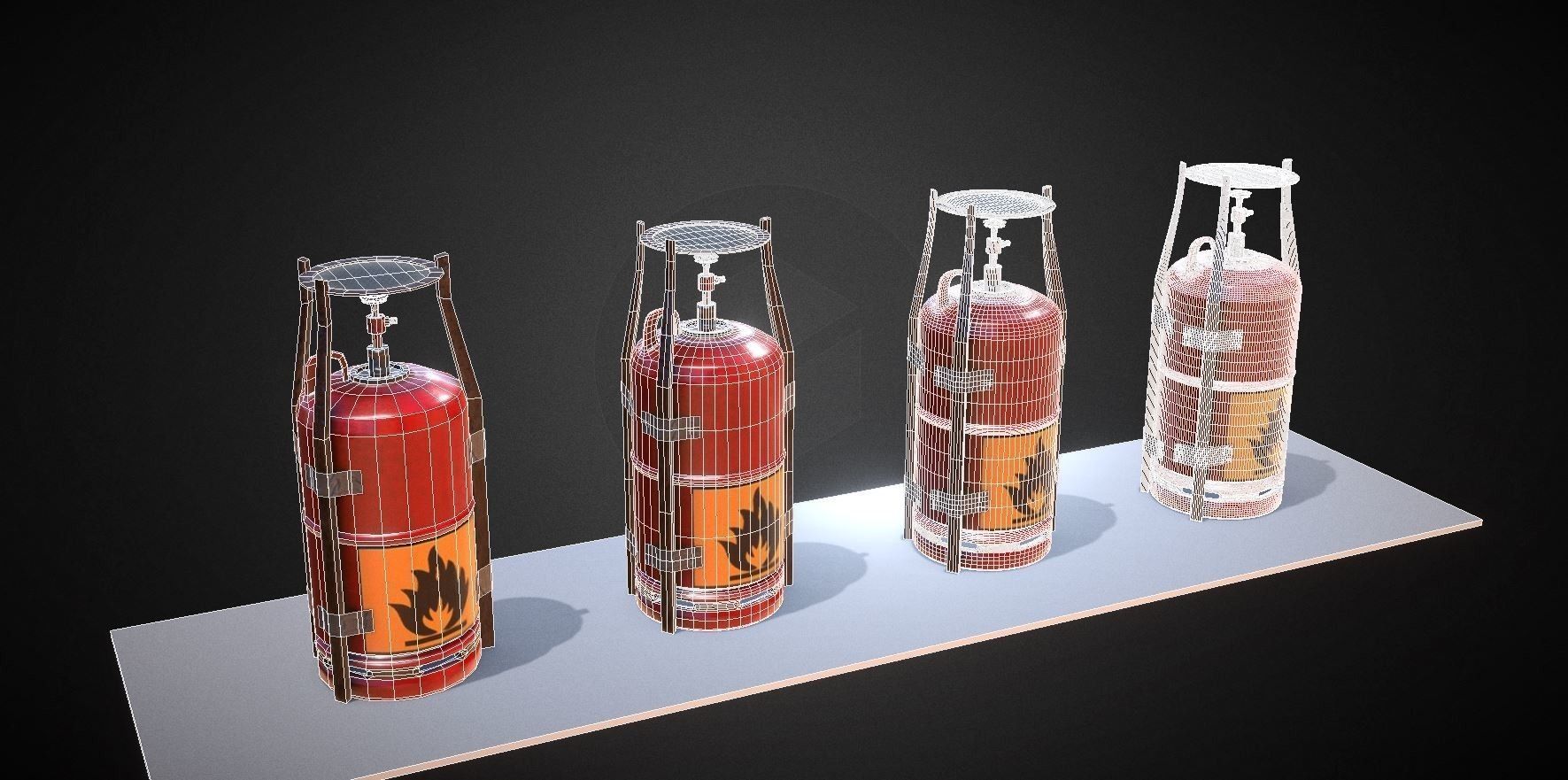 Gas Cooker Made Of Scrap And Duct Tape Low-poly 3D model_4