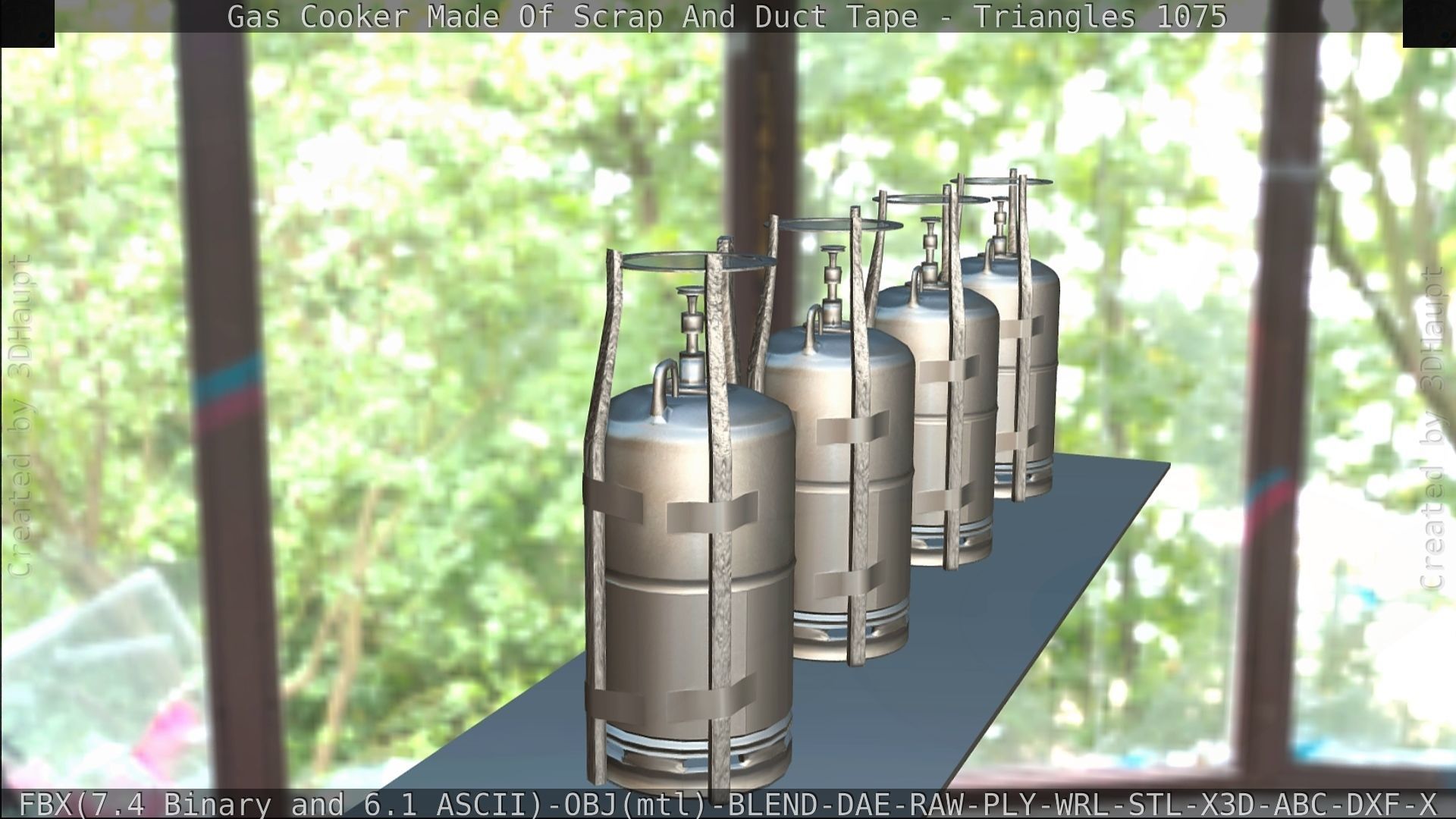 Gas Cooker Made Of Scrap And Duct Tape Low-poly 3D model_104