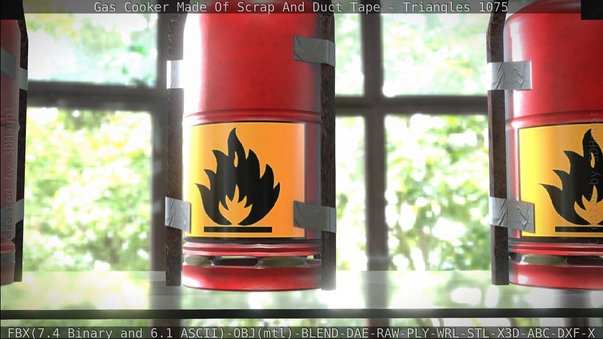 Gas Cooker Made Of Scrap And Duct Tape Low-poly 3D model_159