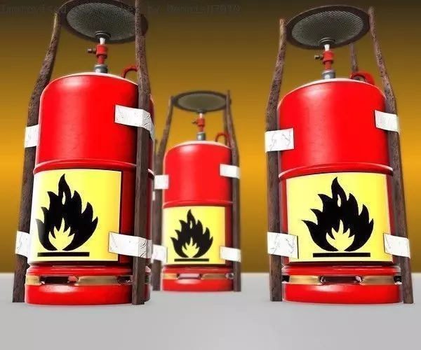 Gas Cooker Made Of Scrap And Duct Tape Low-poly 3D model_0