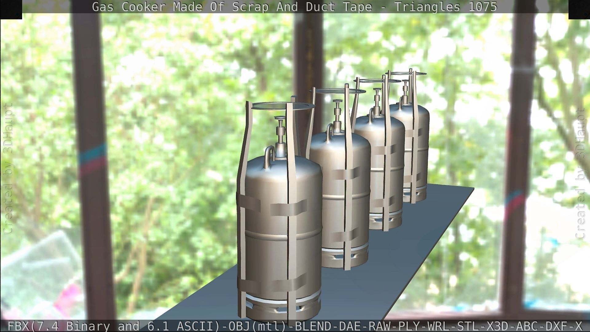 Gas Cooker Made Of Scrap And Duct Tape Low-poly 3D model_102