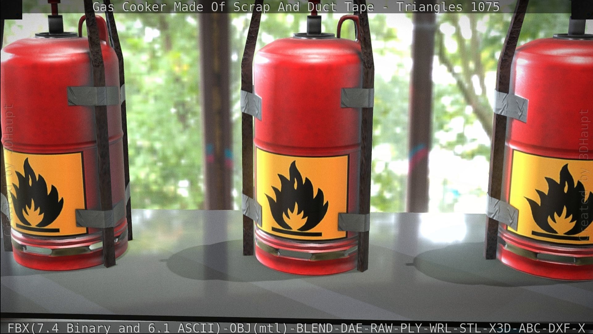 Gas Cooker Made Of Scrap And Duct Tape Low-poly 3D model_162