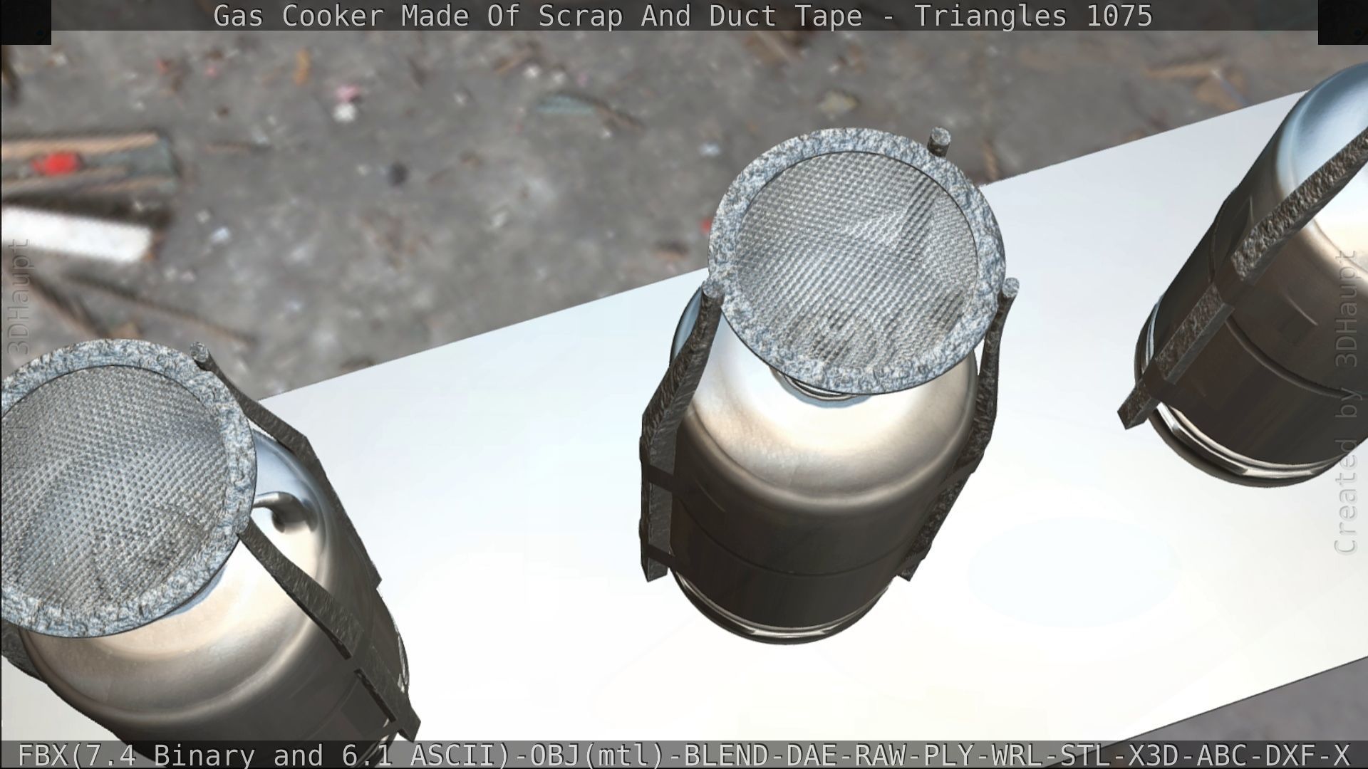 Gas Cooker Made Of Scrap And Duct Tape Low-poly 3D model_117