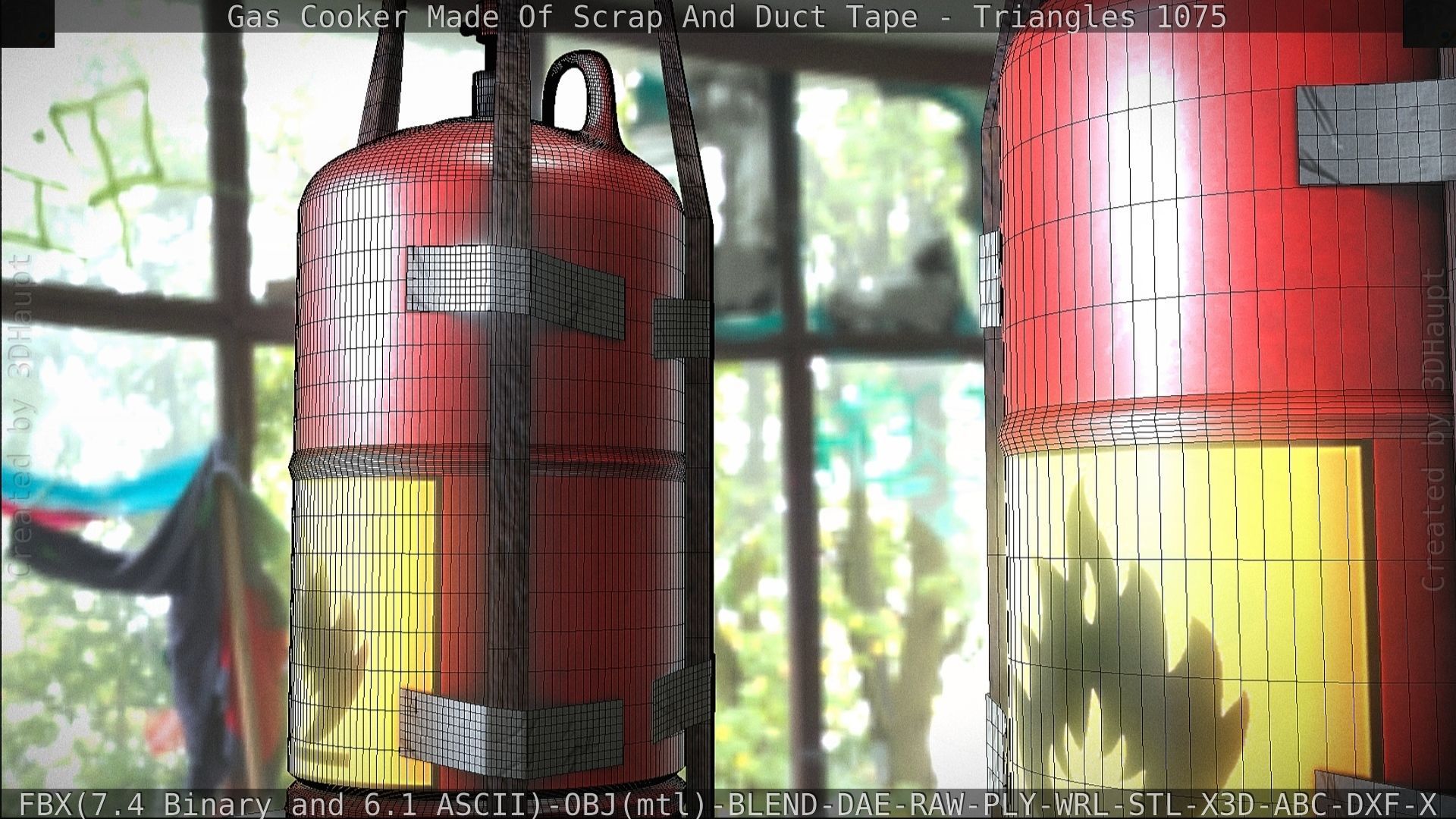 Gas Cooker Made Of Scrap And Duct Tape Low-poly 3D model_84