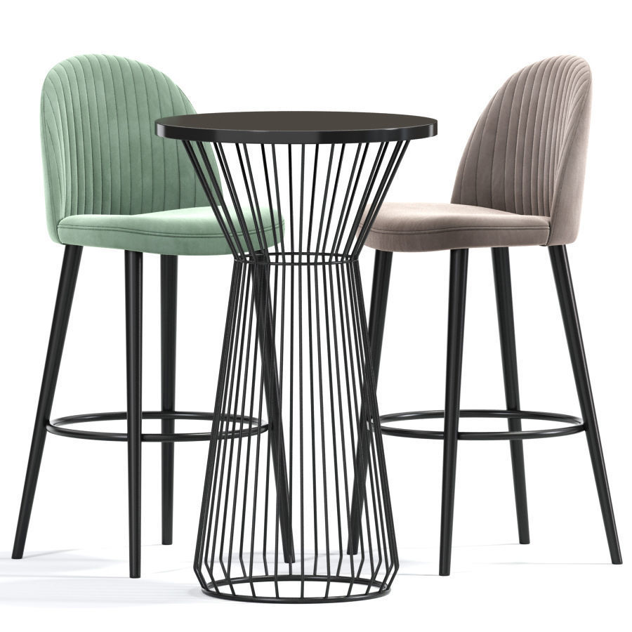 Lily Bar Stool Table 3D model_1