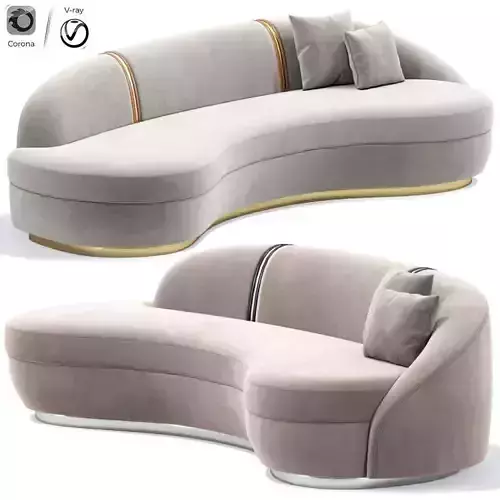 Otuim Curved Sofa With Pillow