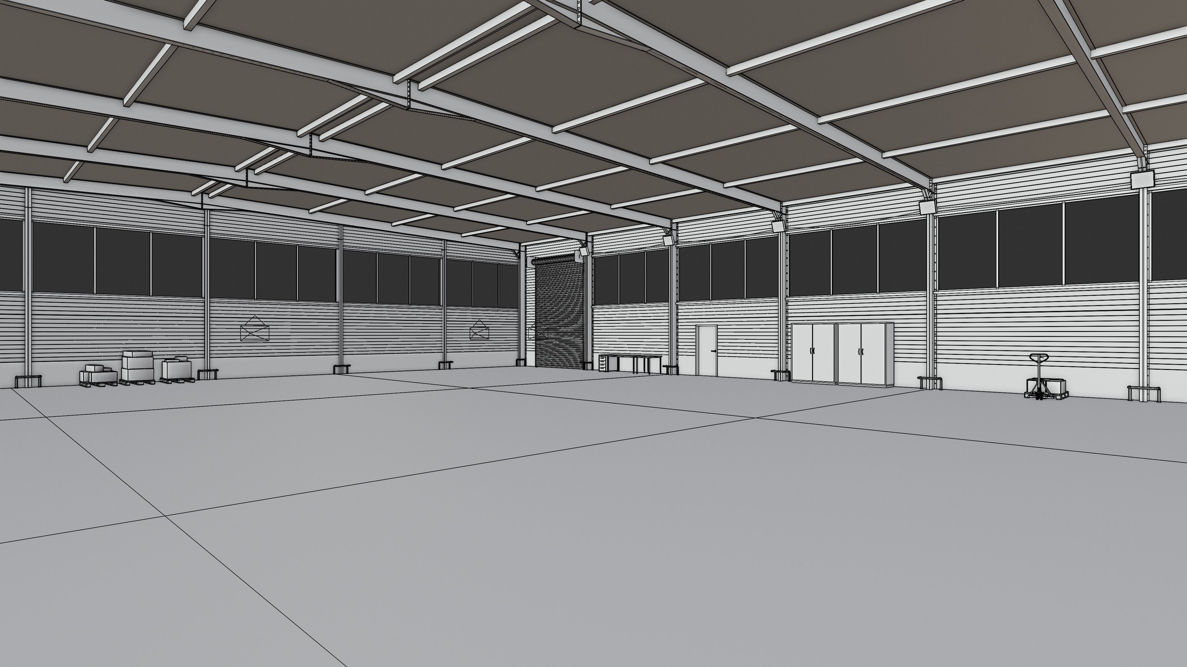 Warehouse Interior 5c Low-poly 3D model_11