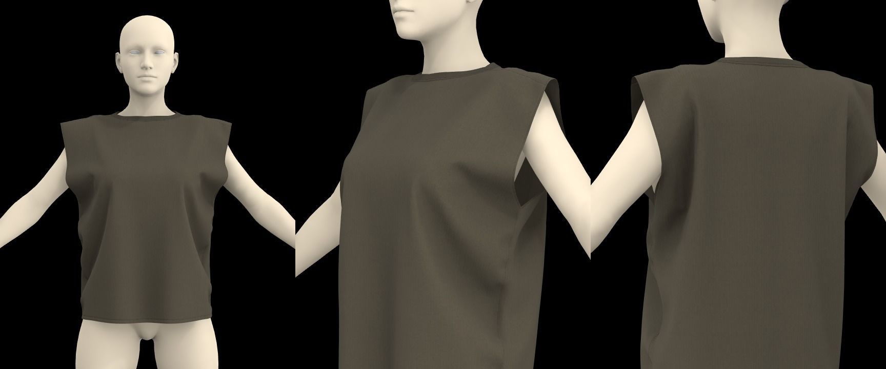 FEMALE TANK TOPS PACK genesis8 highpoly 3D model_8