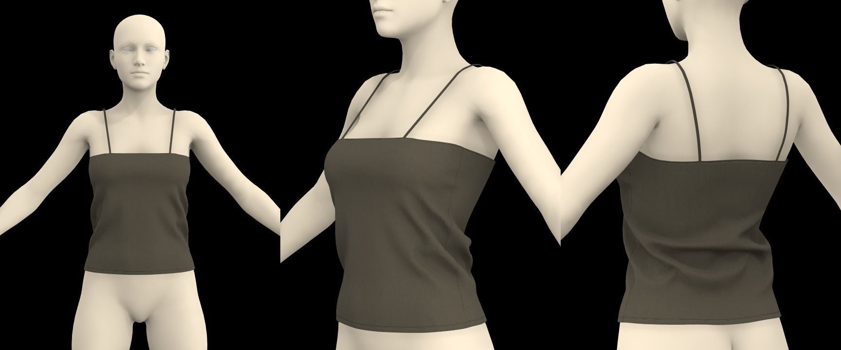 FEMALE TANK TOPS PACK genesis8 highpoly 3D model_7