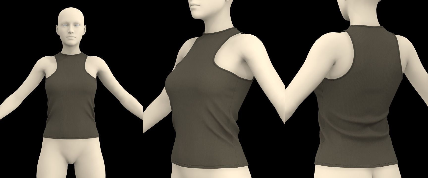 FEMALE TANK TOPS PACK genesis8 highpoly 3D model_1