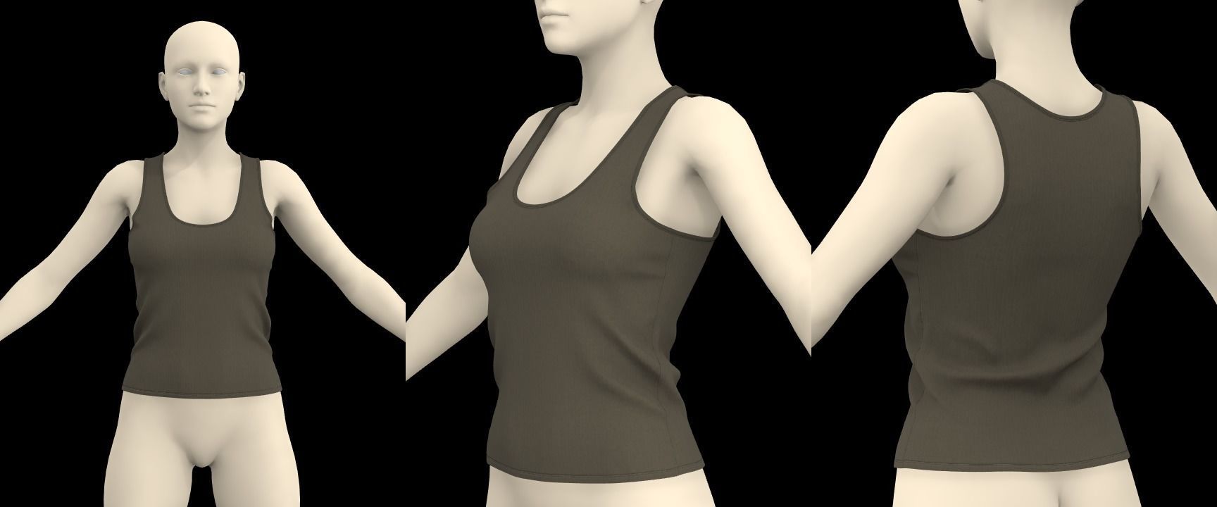 FEMALE TANK TOPS PACK genesis8 highpoly 3D model_2