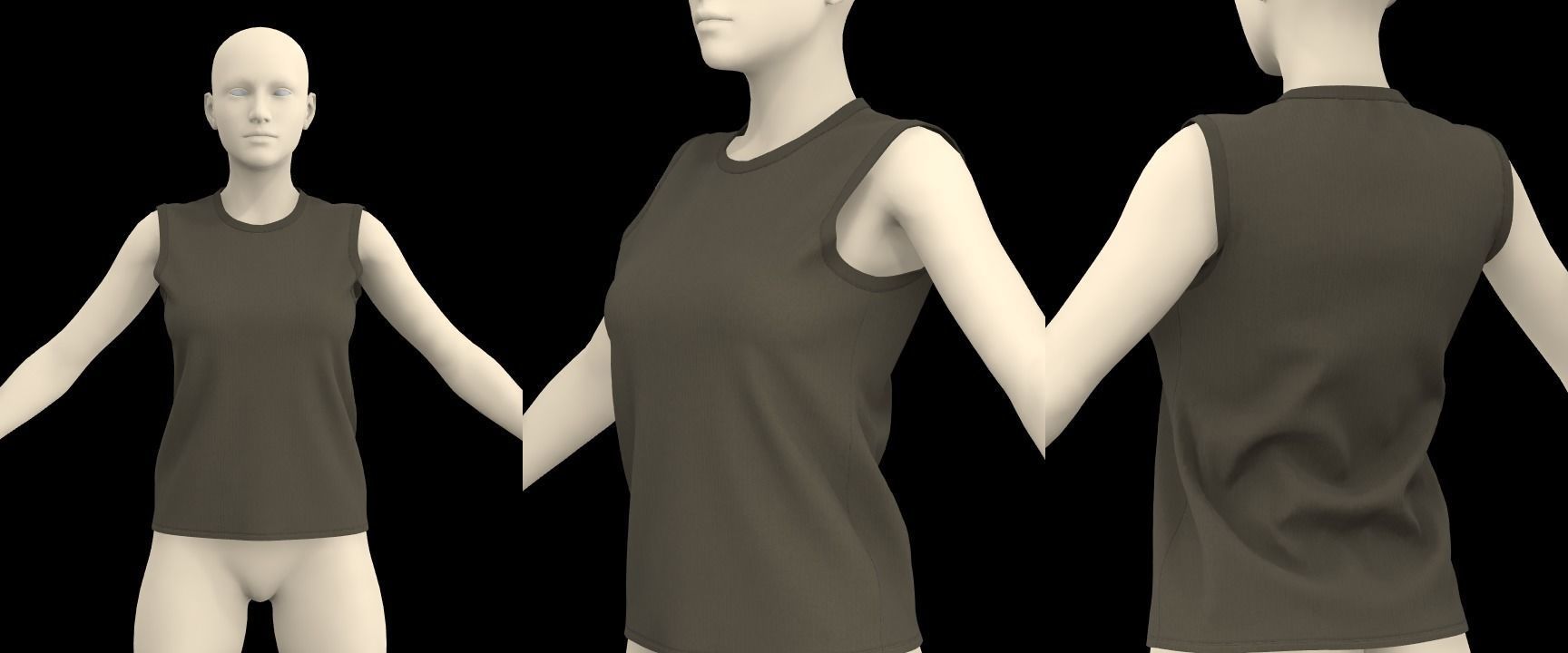 FEMALE TANK TOPS PACK genesis8 highpoly 3D model_5