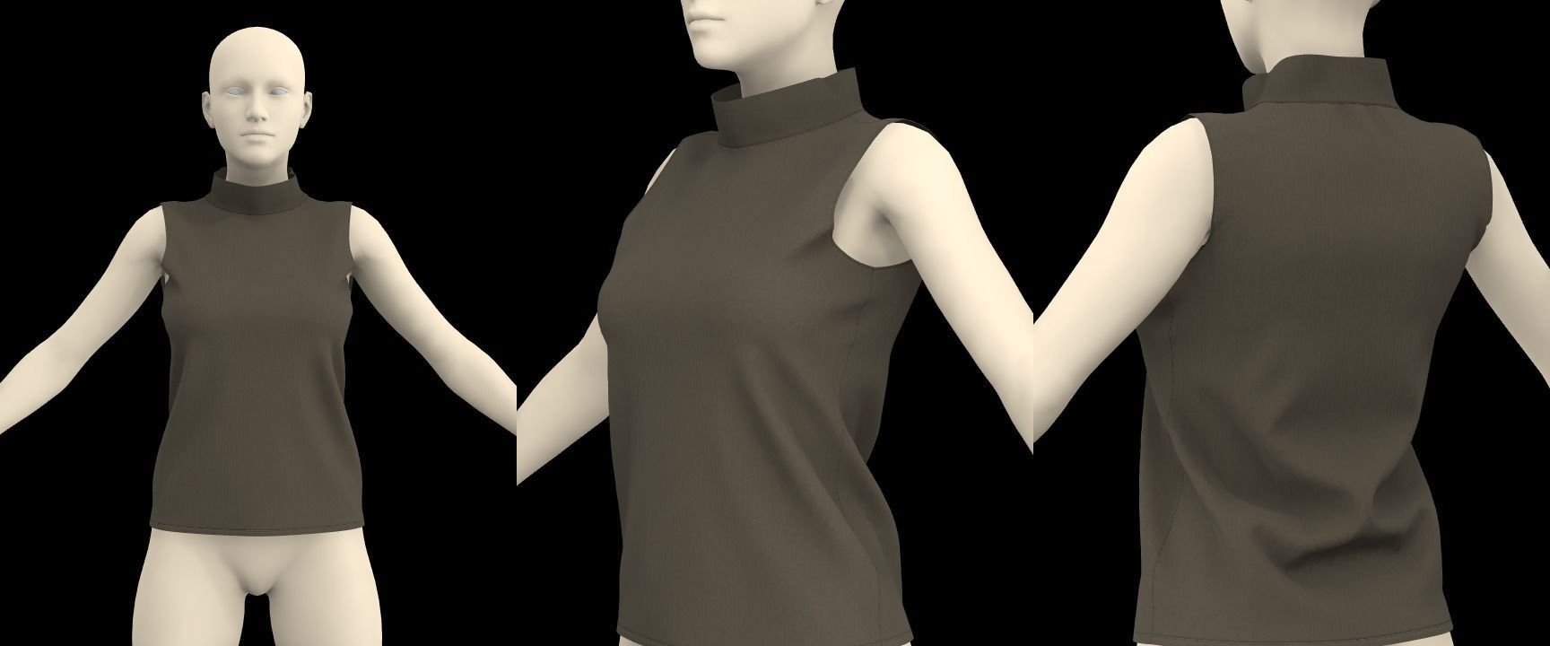 FEMALE TANK TOPS PACK genesis8 highpoly 3D model_3