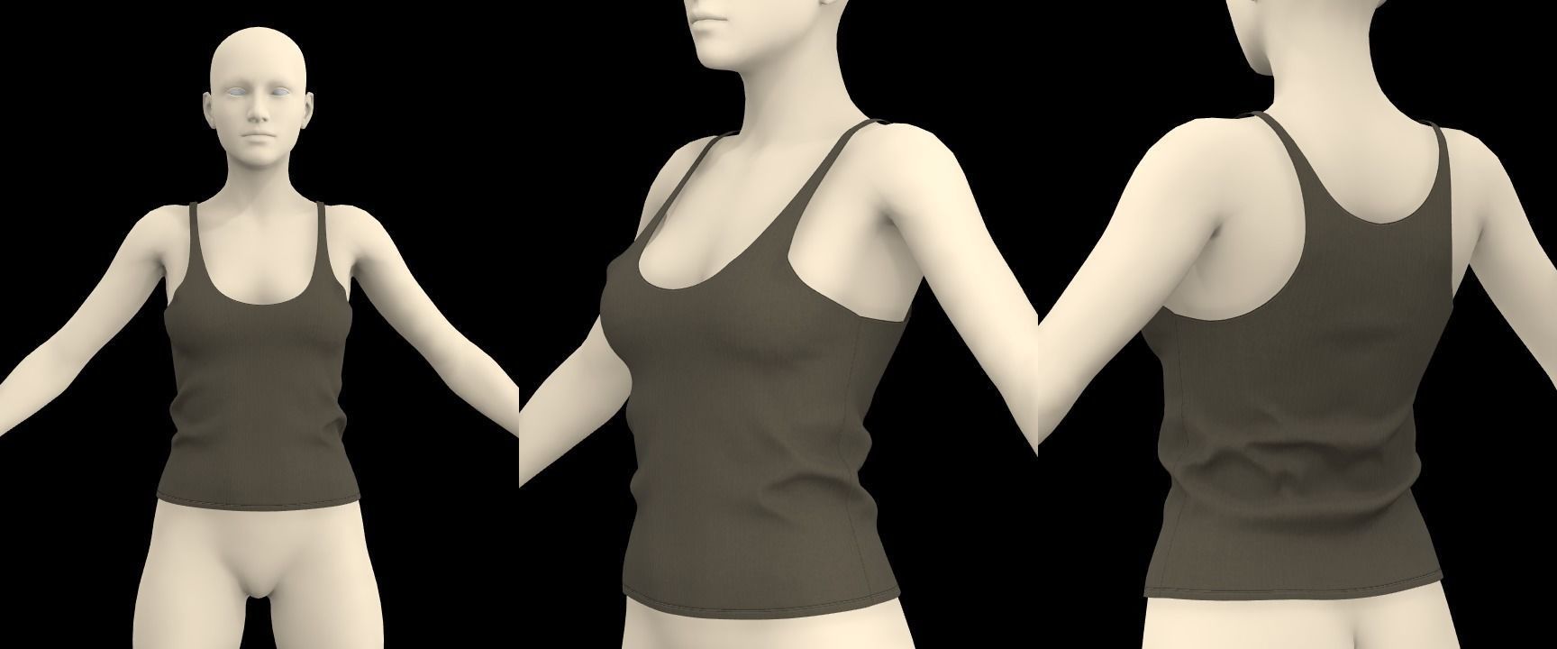 FEMALE TANK TOPS PACK genesis8 highpoly 3D model_6