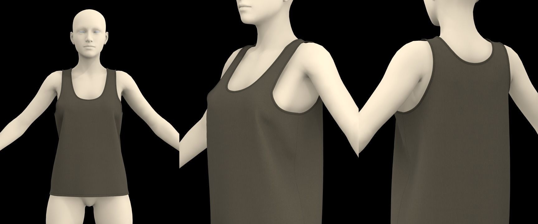 FEMALE TANK TOPS PACK genesis8 highpoly 3D model_4