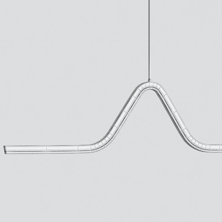 Modern Linear Led Chandelier Pendant Light 3D model_3