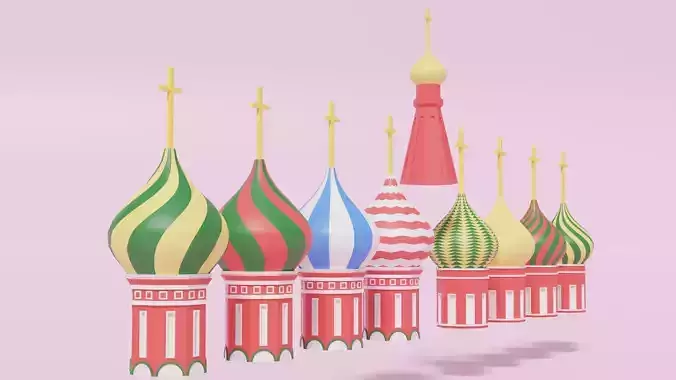 Moscow Kremlin Saint Basils Cathedral Roofs