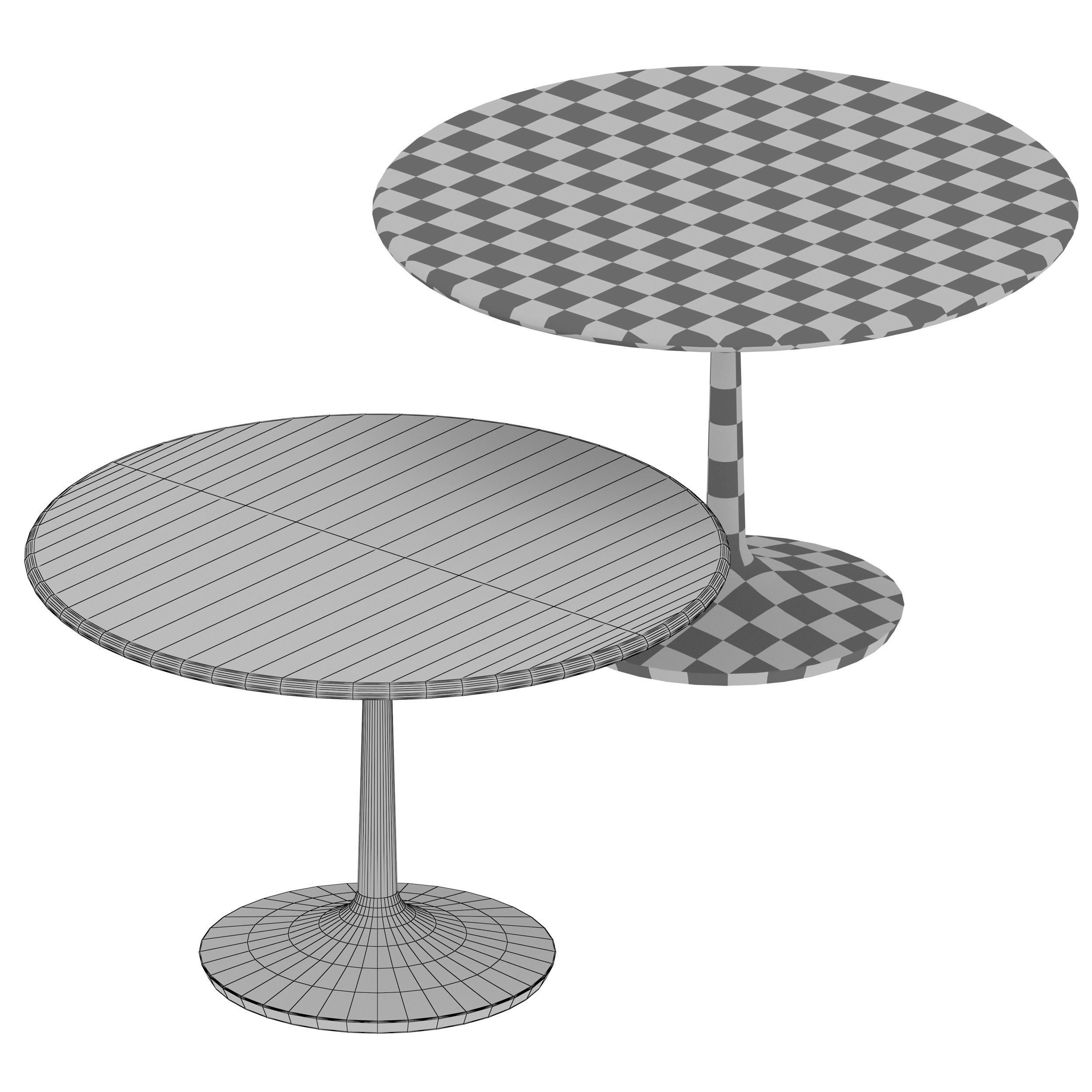 Nero 48 Concrete Dining Table with Matte Black Base 3D model_10