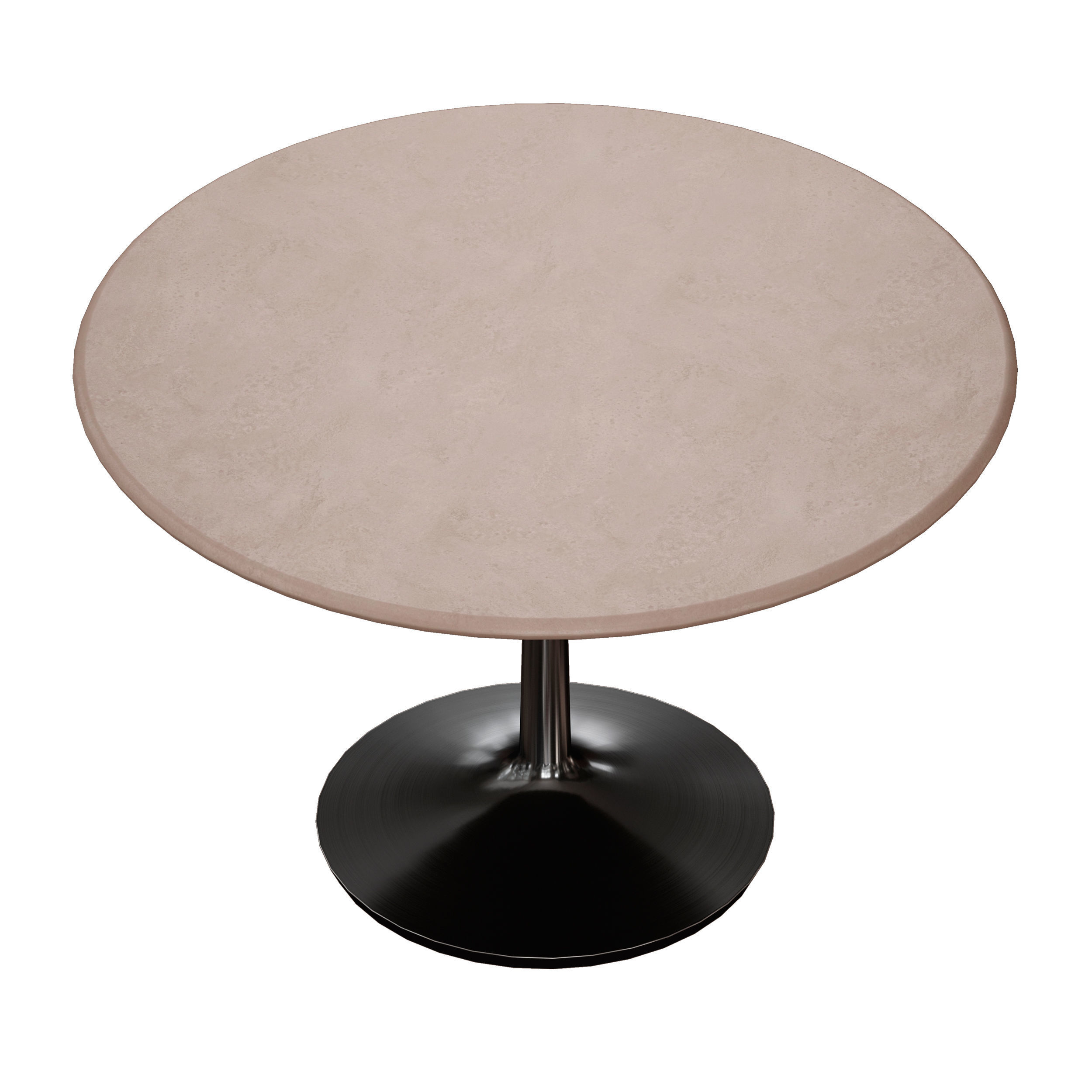 Nero 48 Concrete Dining Table with Matte Black Base 3D model_3