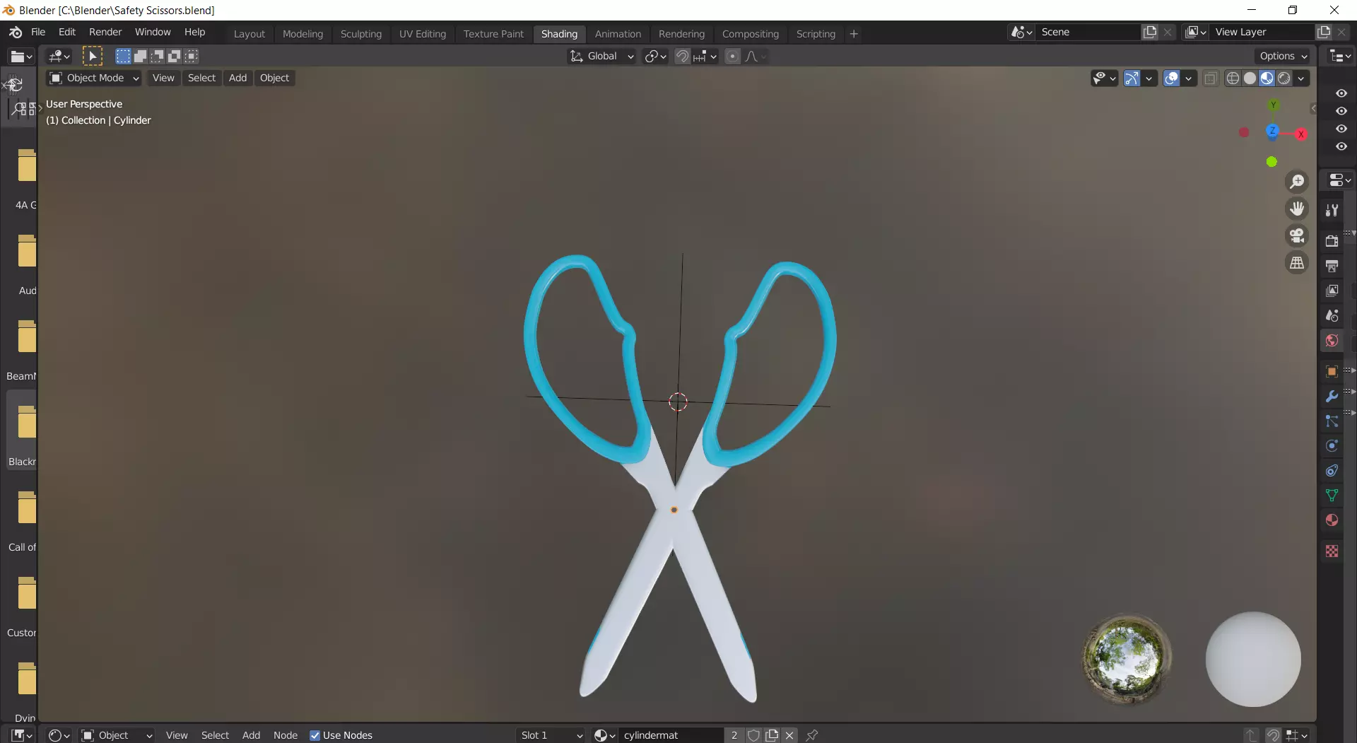 Safety Scissors Low-poly 3D model_0
