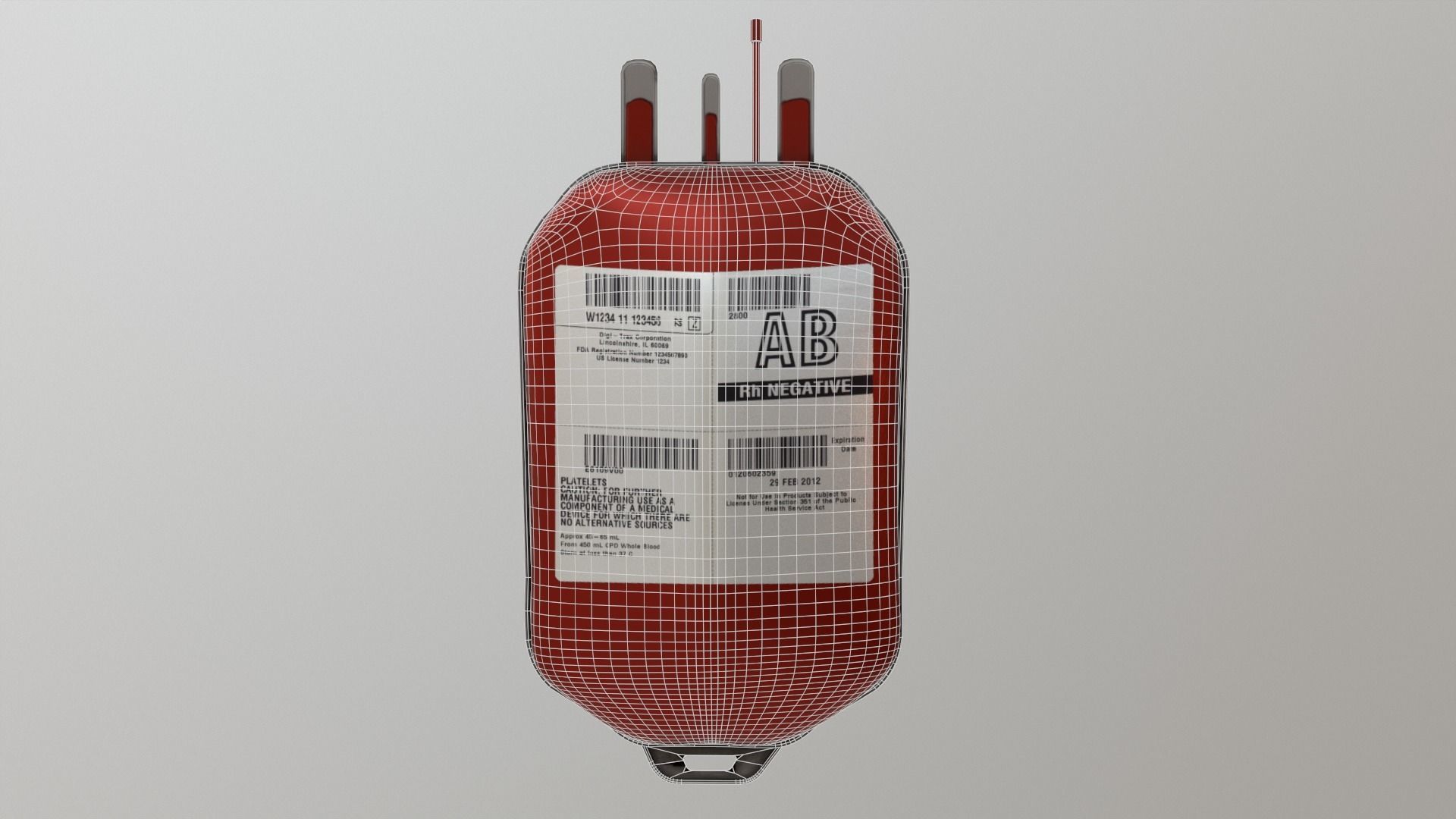 Blood Bag Game Ready Low-poly 3D model_2