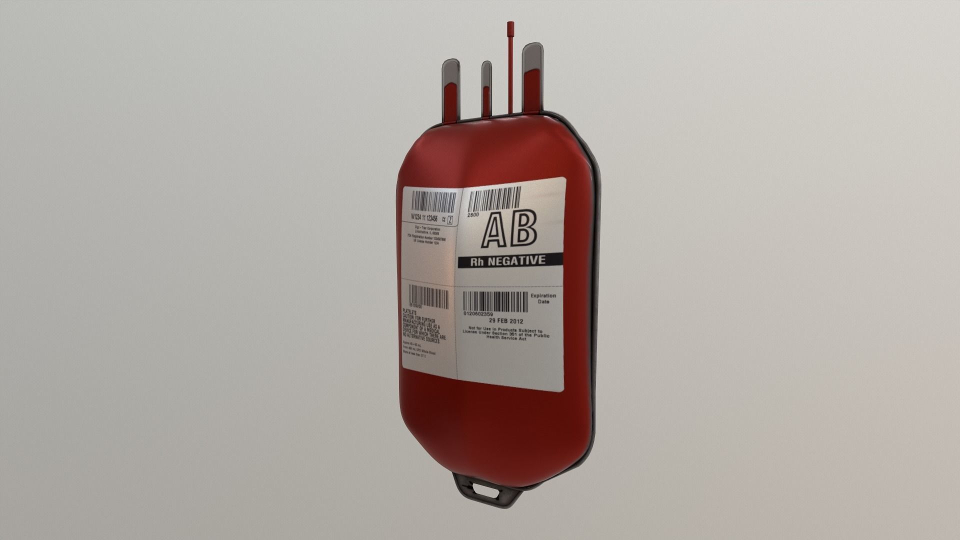 Blood Bag Game Ready Low-poly 3D model_4