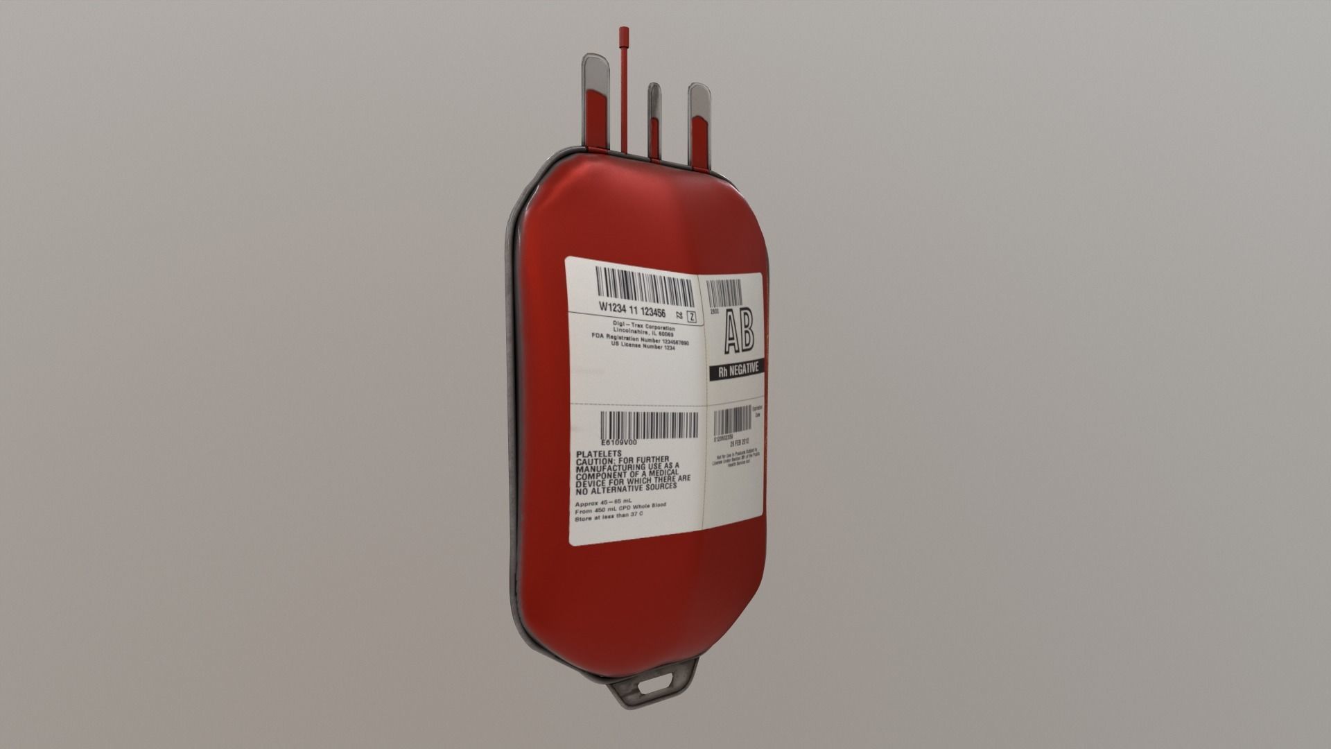 Blood Bag Game Ready Low-poly 3D model_9