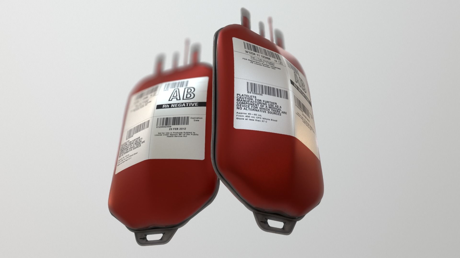 Blood Bag Game Ready Low-poly 3D model_22