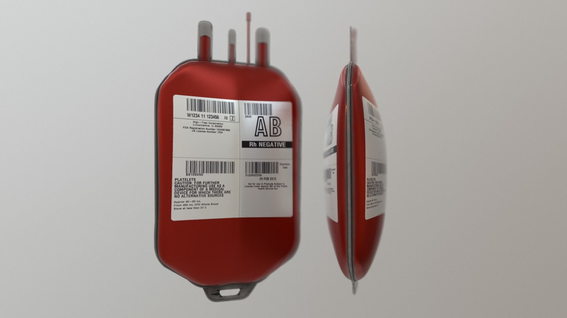 Blood Bag Game Ready Low-poly 3D model_16