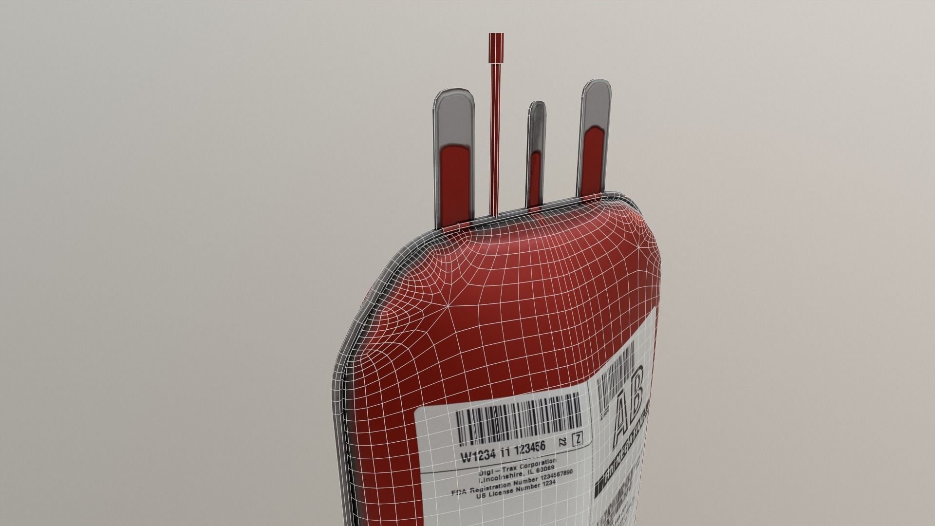 Blood Bag Game Ready Low-poly 3D model_3