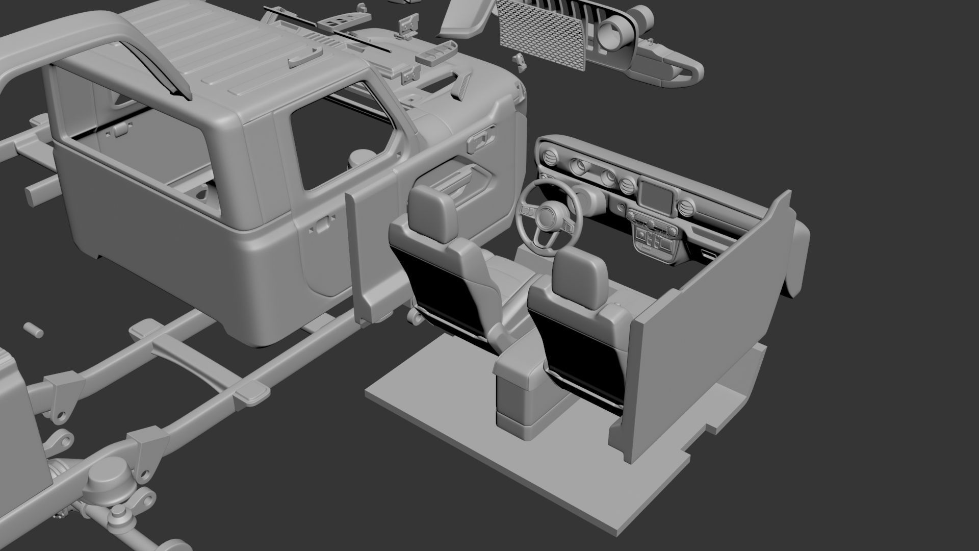 Jeep Gladiator Two-Door 3D print model_10