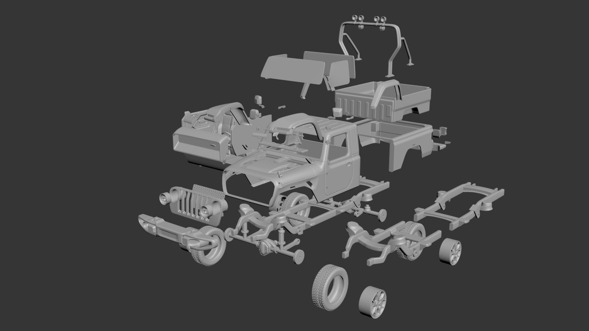 Jeep Gladiator Two-Door 3D print model_8