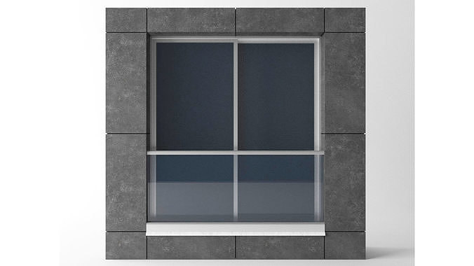 Glass Railing with Sliding Window Set APR-001 3D model