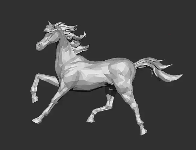 Horse Running Low-poly