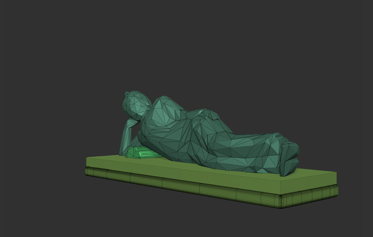 Asian Sleeping Buddha Statue Low-polygon 3D print model_10