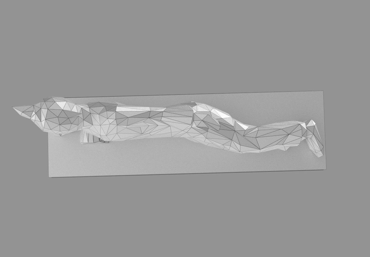 Asian Sleeping Buddha Statue Low-polygon 3D print model_2