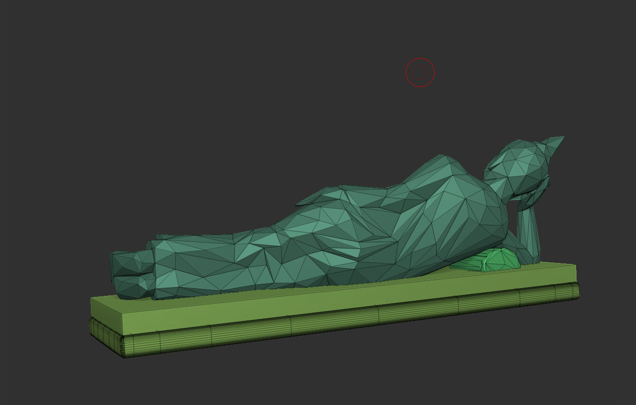 Asian Sleeping Buddha Statue Low-polygon 3D print model_9