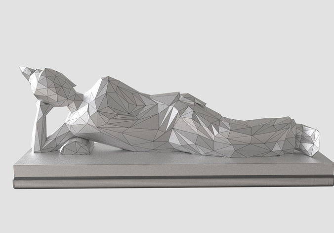 Asian Sleeping Buddha Statue Low-polygon 3D print model