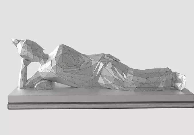 Asian Sleeping Buddha Statue Low-polygon 3D print model