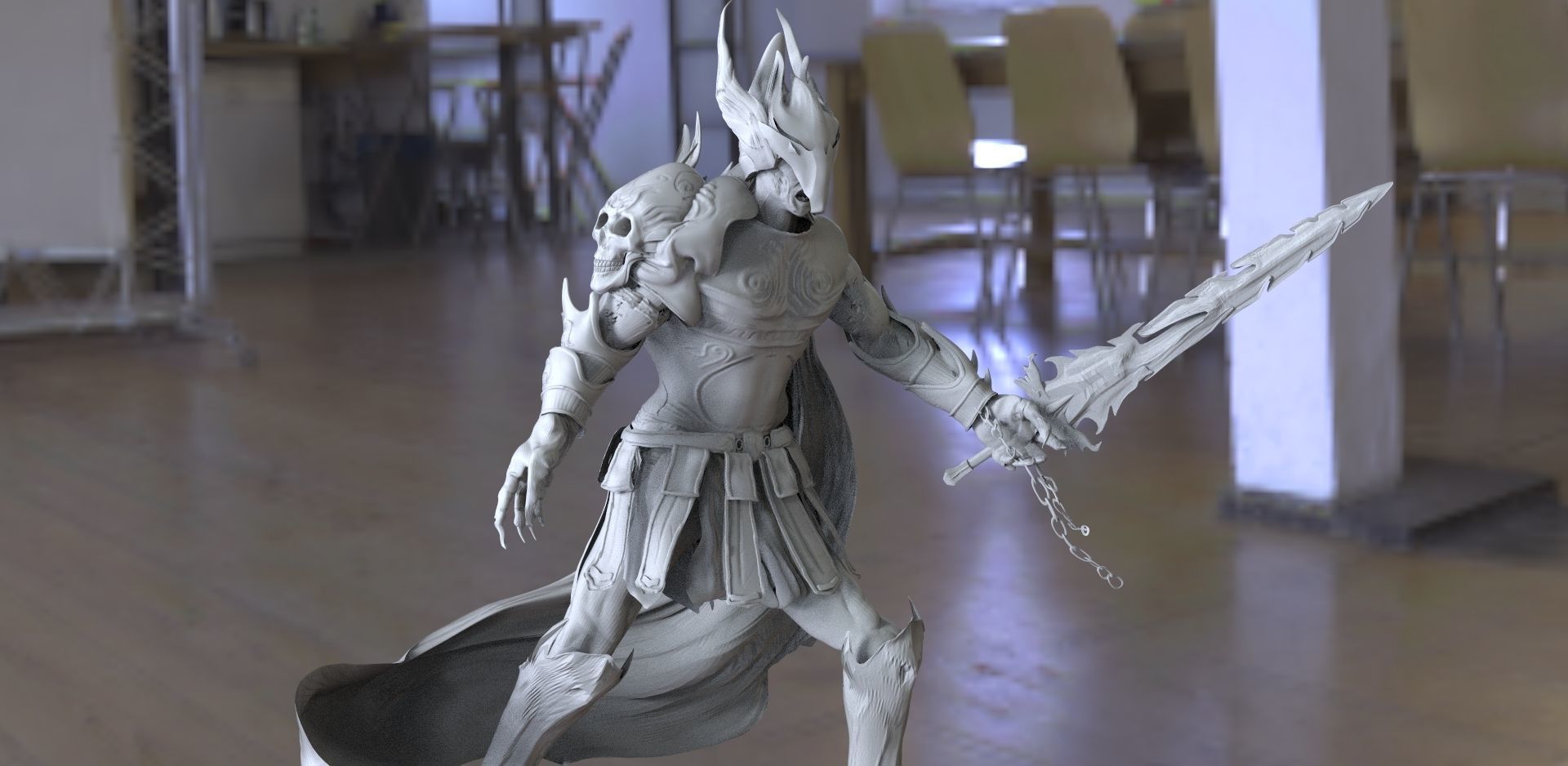 Scull Knight warrior 3D model_1