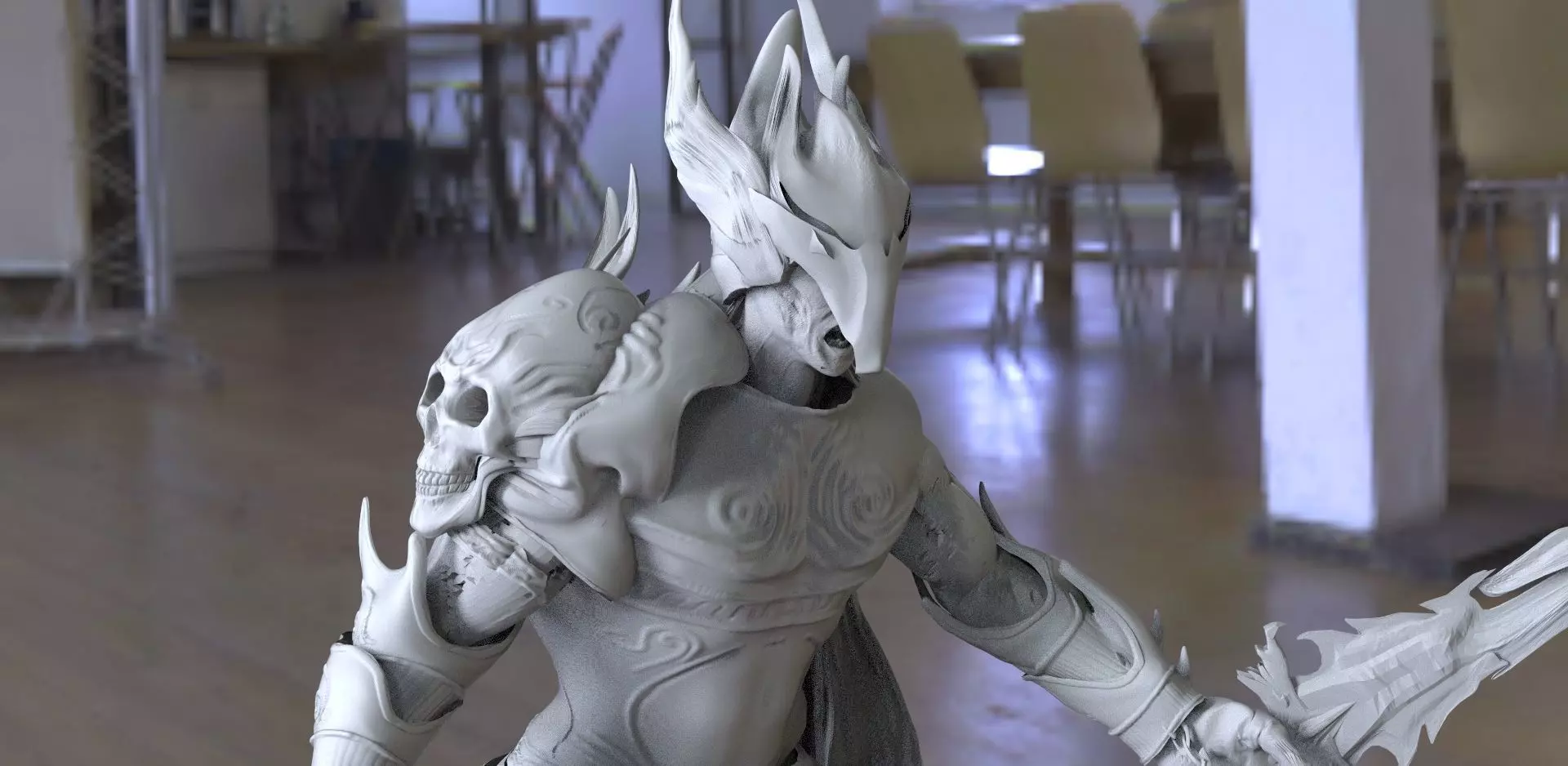 Scull Knight warrior 3D model_0