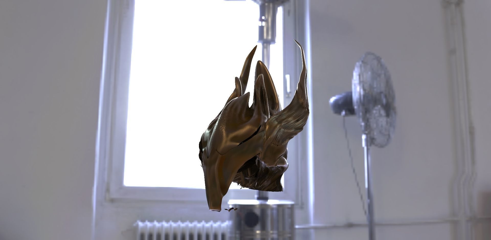 Medieval Visor helmet 3D model_2