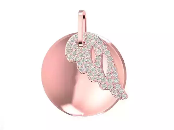 Elegant Angel Wing Round Pendant for Women 669