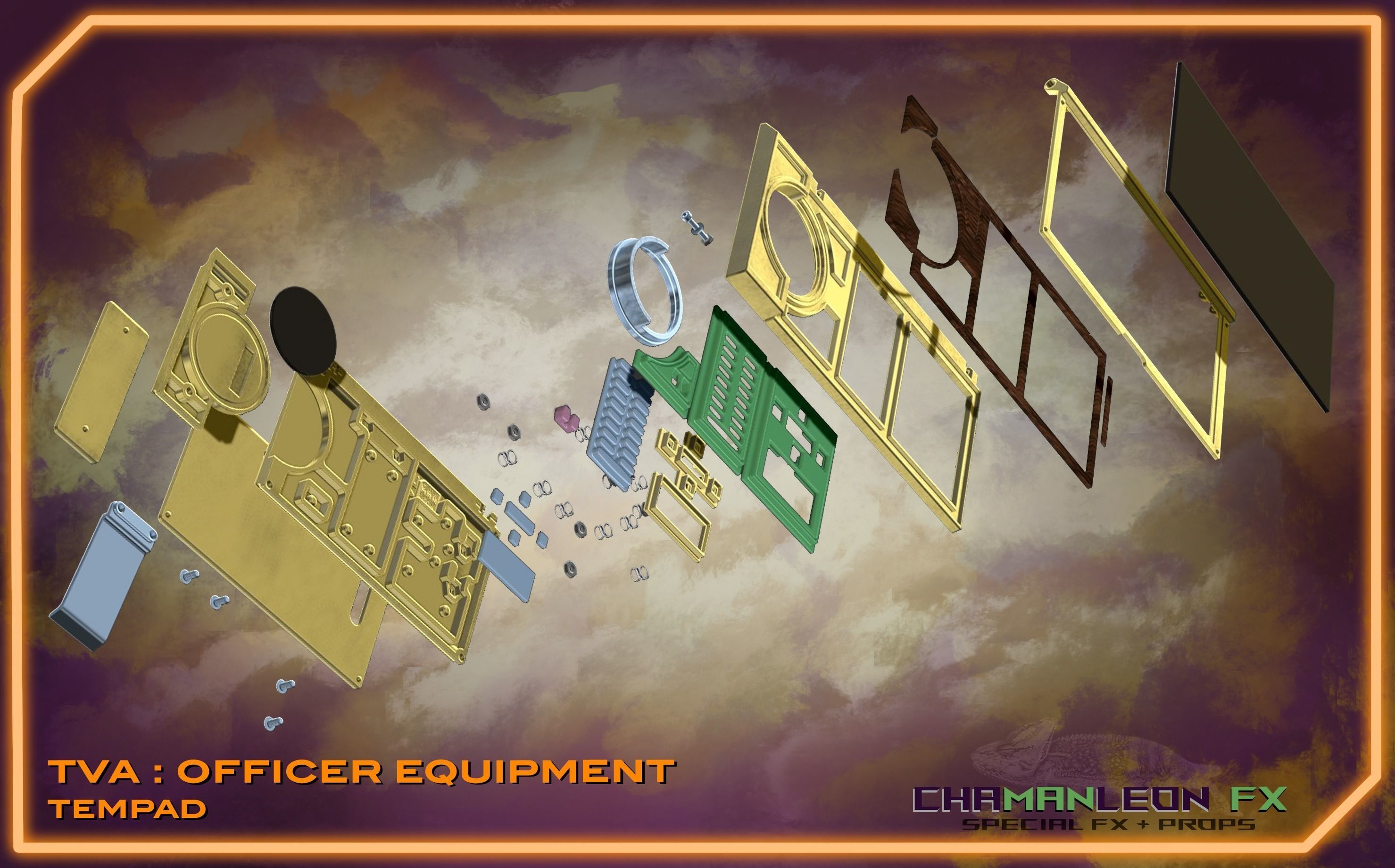 LOKI TVA TemPad and Vambrace Mount Cosplay 3D print model_6