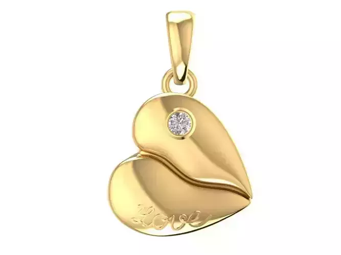Romantic Love Heart Diamond Pendant for Women 672