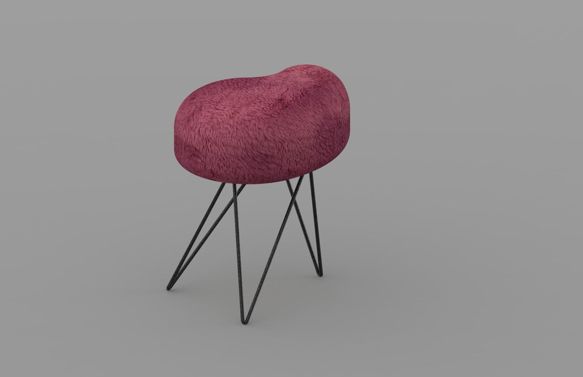 Plush Stool Free 3D model_2