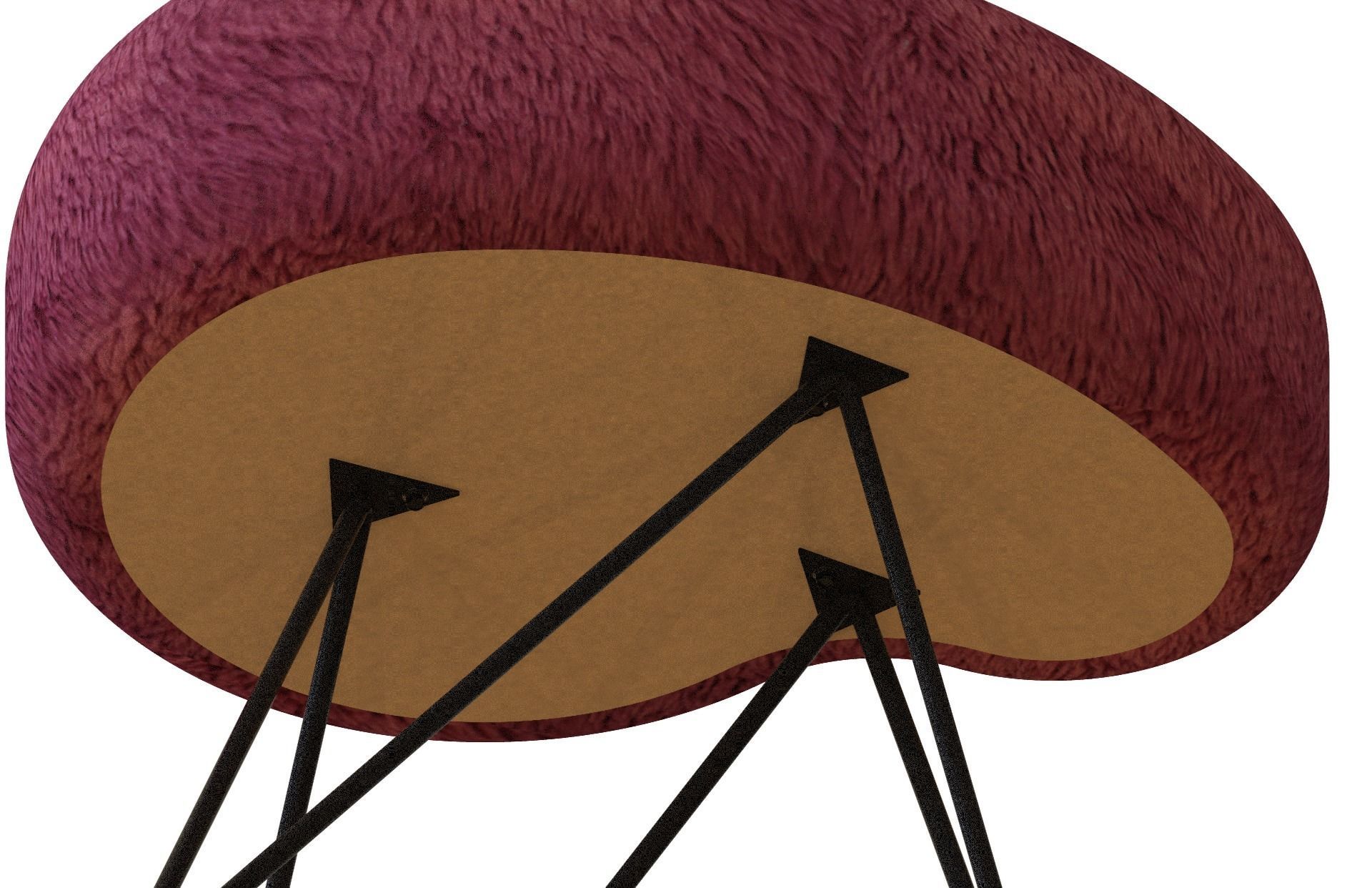 Plush Stool Free 3D model_4