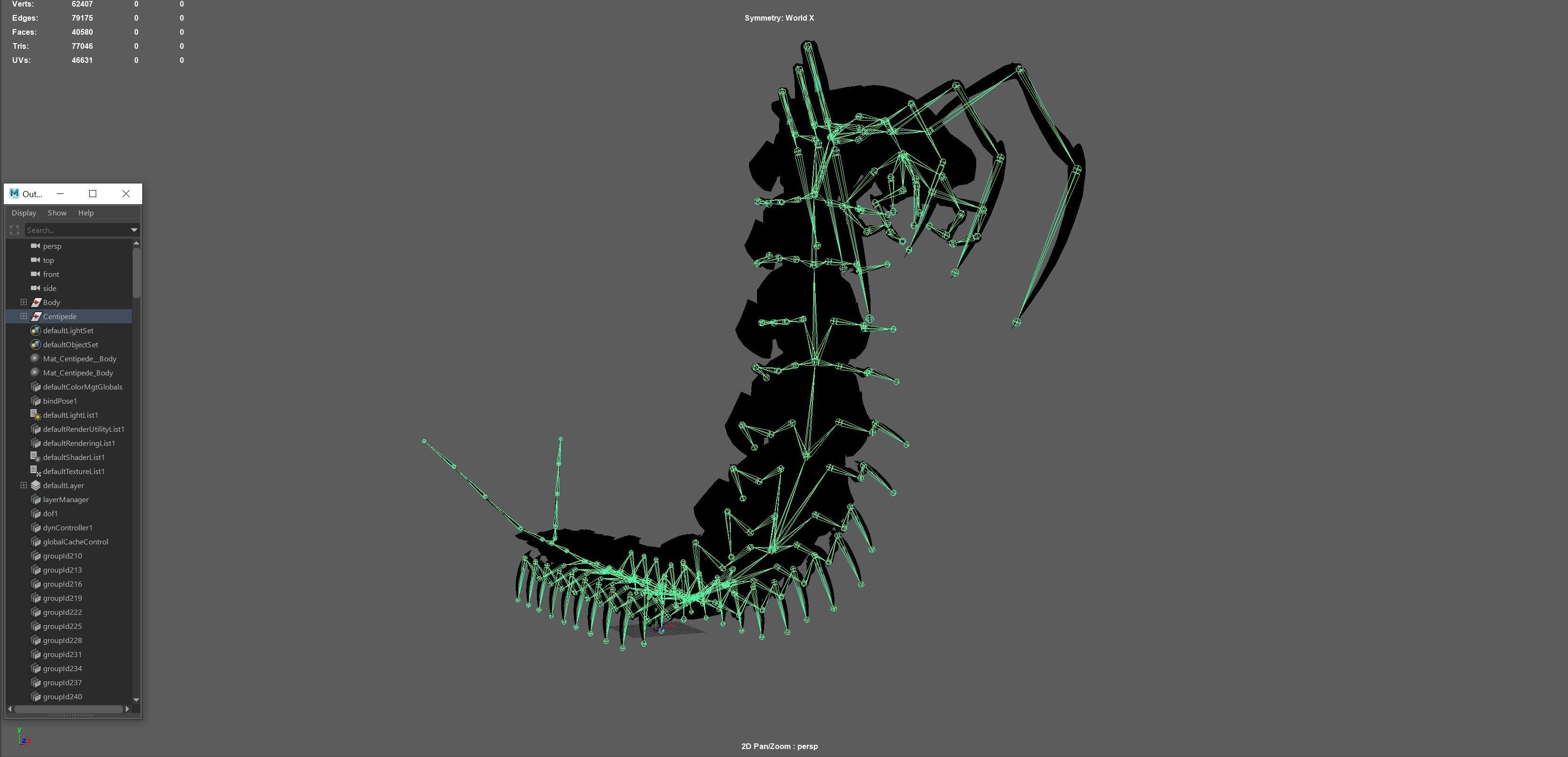 Centipede Low-poly 3D model_36